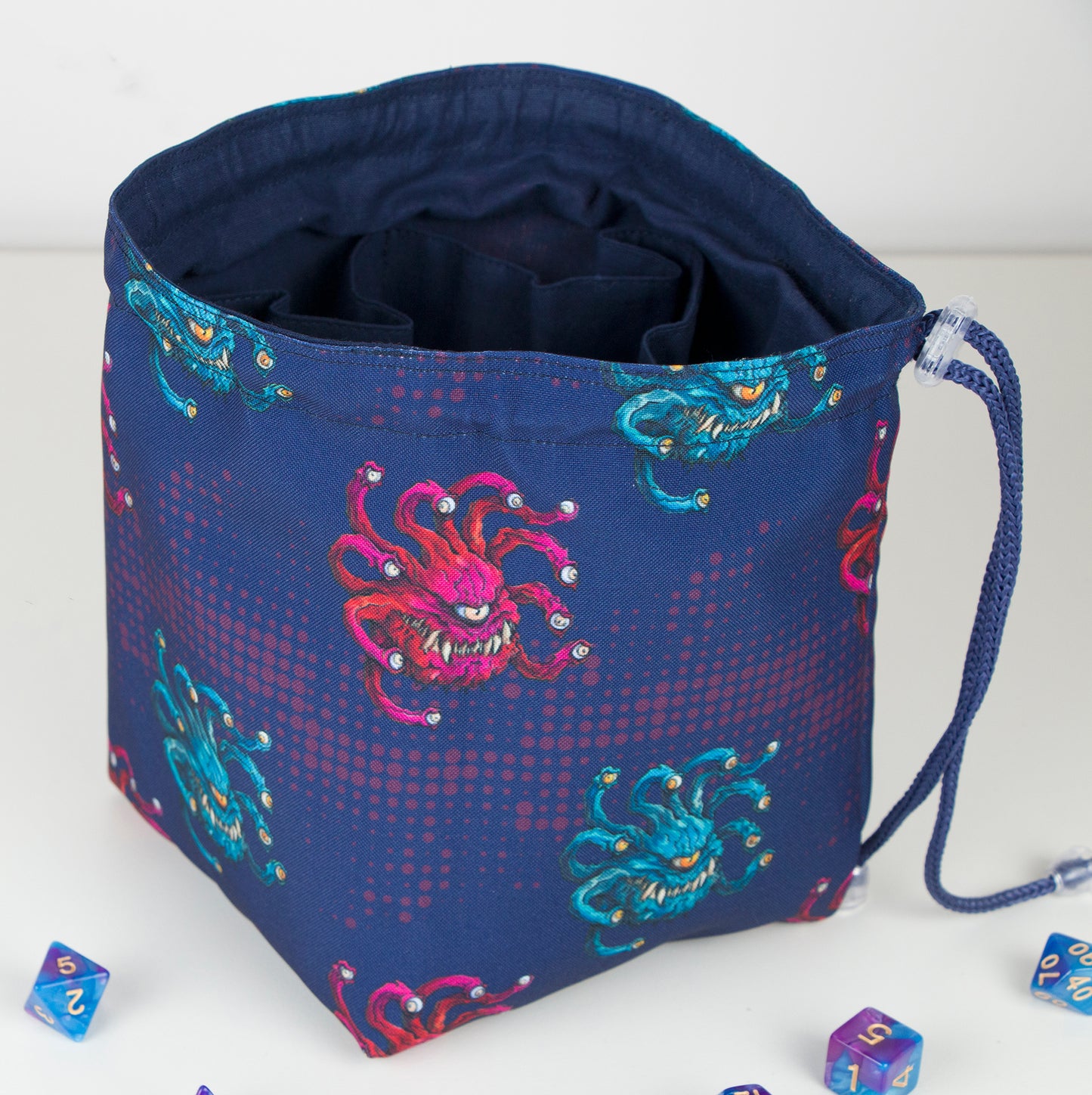 Dice Bag beholder, Dungeons and Dragons gifts, RPG dice bag,
