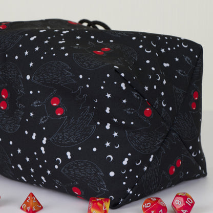 Mothman dice bag, DnD gifts, Large dice bag pockets