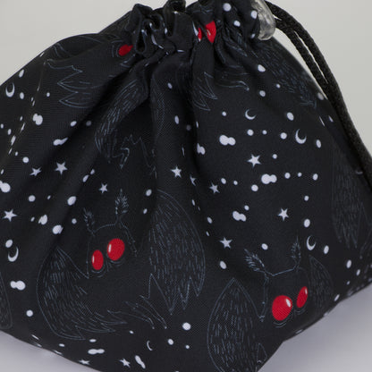 Mothman dice bag, DnD gifts, Large dice bag pockets