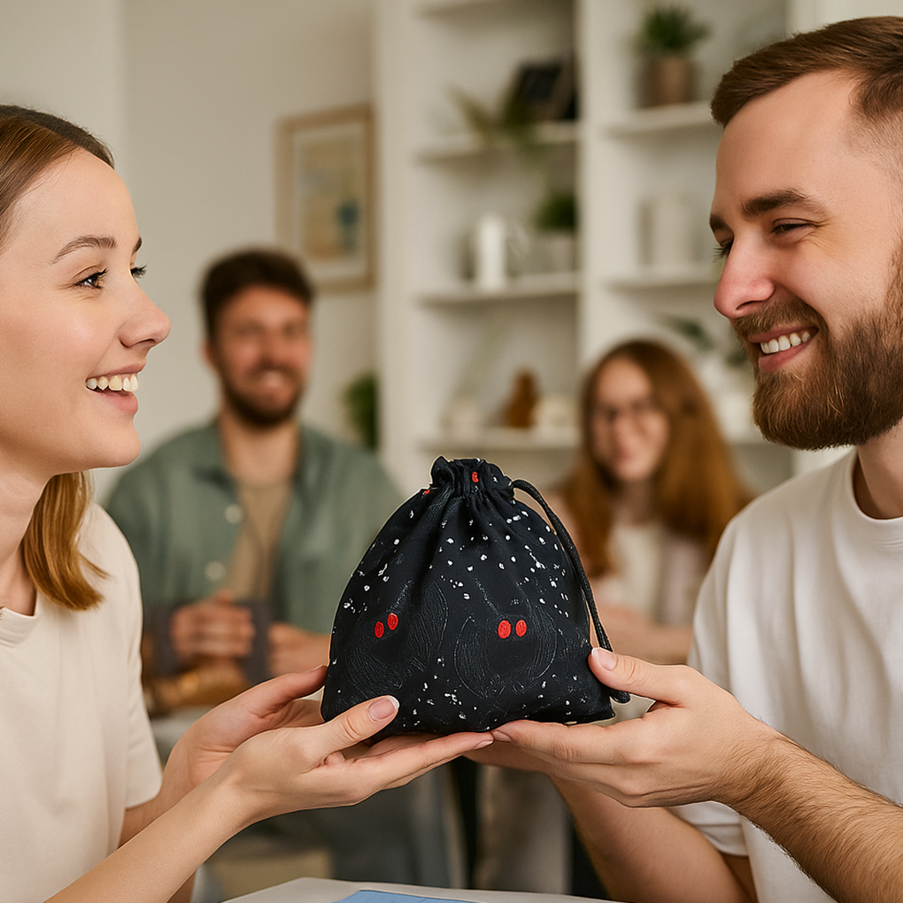 Mothman dice bag, DnD gifts, Large dice bag pockets