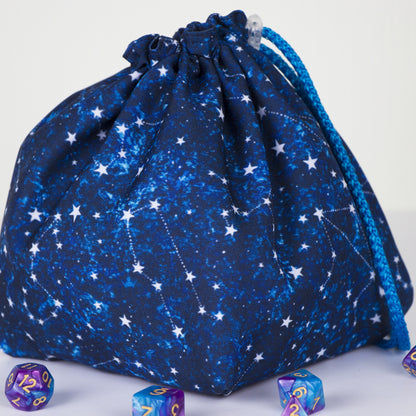 Star constellatIon dice bag tray, Dnd dice bag with pockets, Dnd gifts