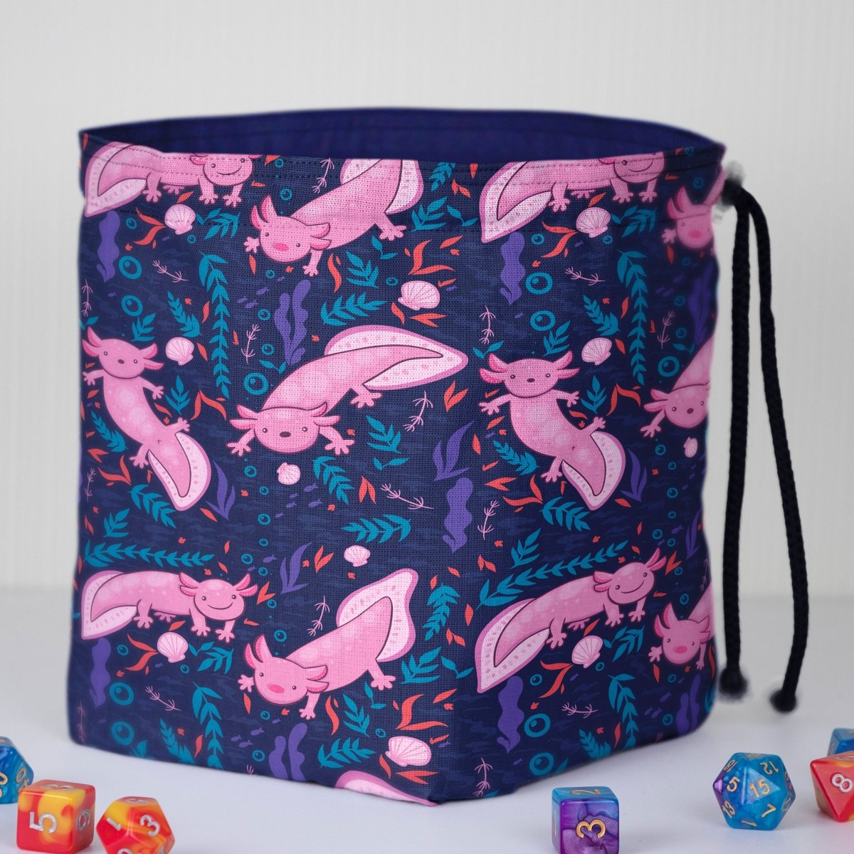 Axolotl dice bag and tray set - Game Fancy