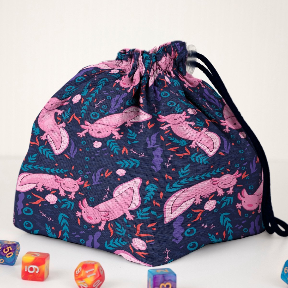 Axolotl dice bag and tray set - Game Fancy