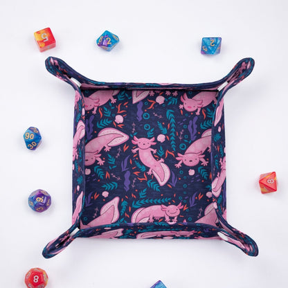 Axolotl dice bag and tray set - Game Fancy