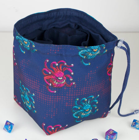 Beholder — handmade beholder dice bag, iconic DnD eye tyrant print