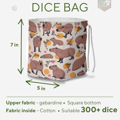 Capybara dice bag and tray set - Game Fancy