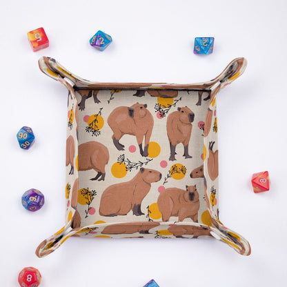 Capybara dice bag and tray set - Game Fancy