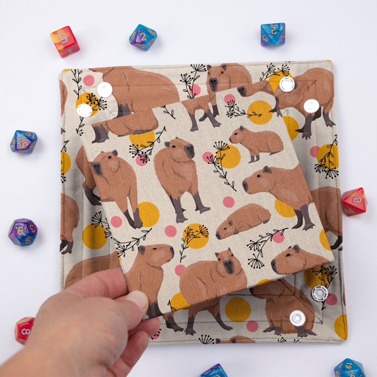 Capybara dice bag and tray set - Game Fancy