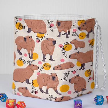 Capybara dice bag and tray set - Game Fancy