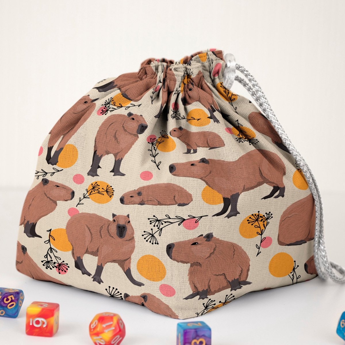 Capybara dice bag and tray set - Game Fancy