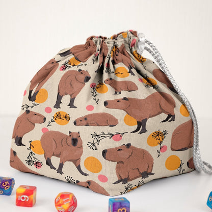 Capybara dice bag and tray set - Game Fancy