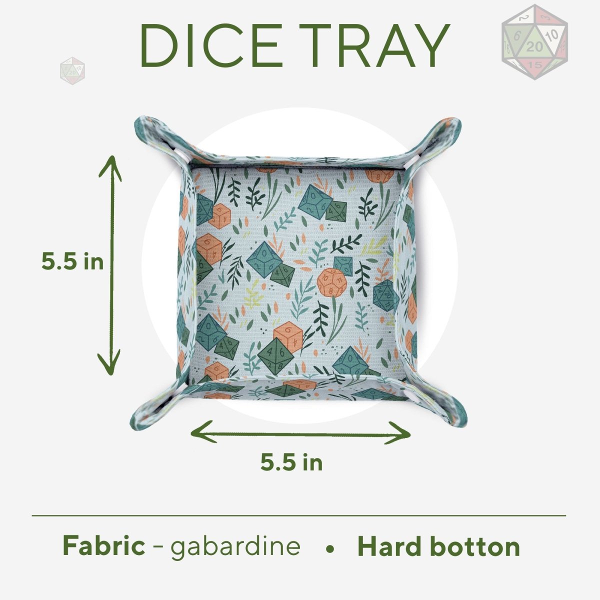 Collapsible D20 dice tray - Game Fancy