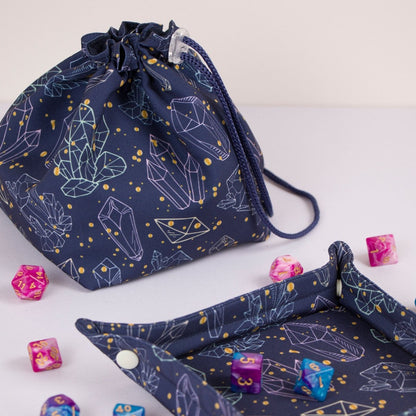Crystal dice bag and tray set - Game Fancy