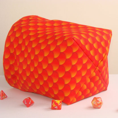 Dragon scale dice bag — multi pocket dice bag that sorts dice by character or campaign.
