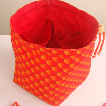 Dragon scale dice bag — dnd dice bag with pockets, holds 300+ dice.