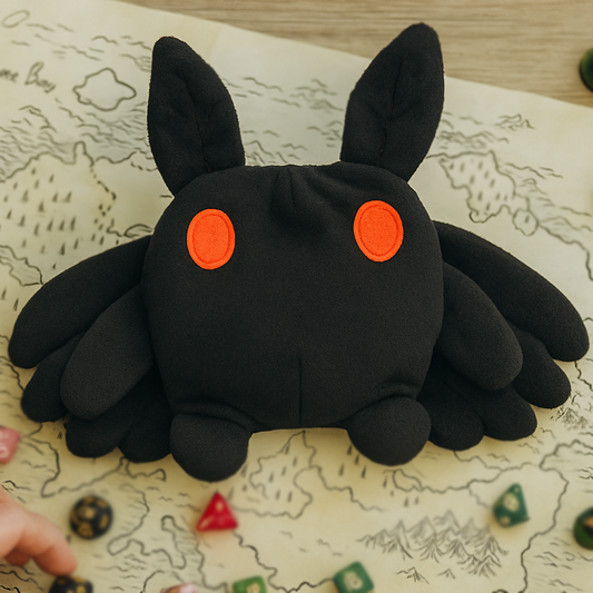 Gothic Mothman Plush dice bag, D&D dice bag, Game bag gamefancy