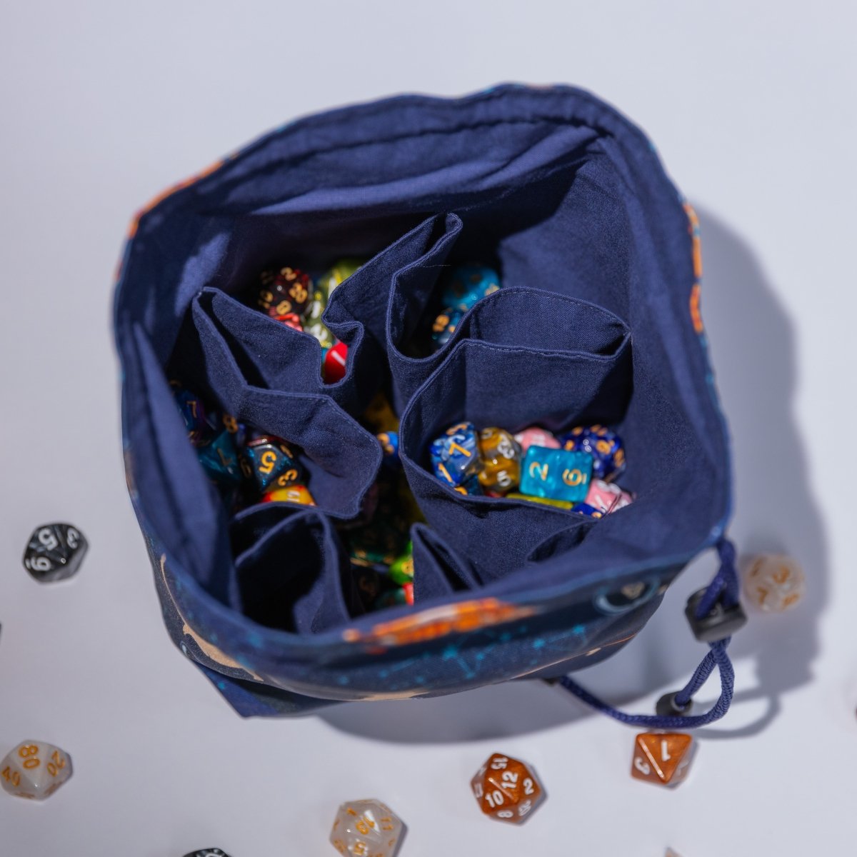 Galaxy cat dice bag with pockets - Game Fancy