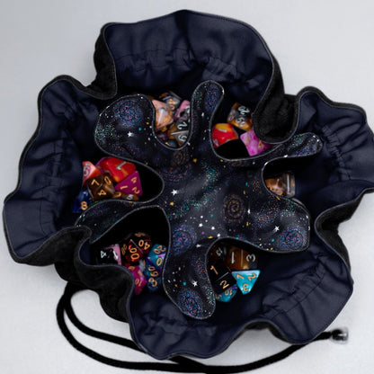 Galaxy dice bag with pockets - Game Fancy