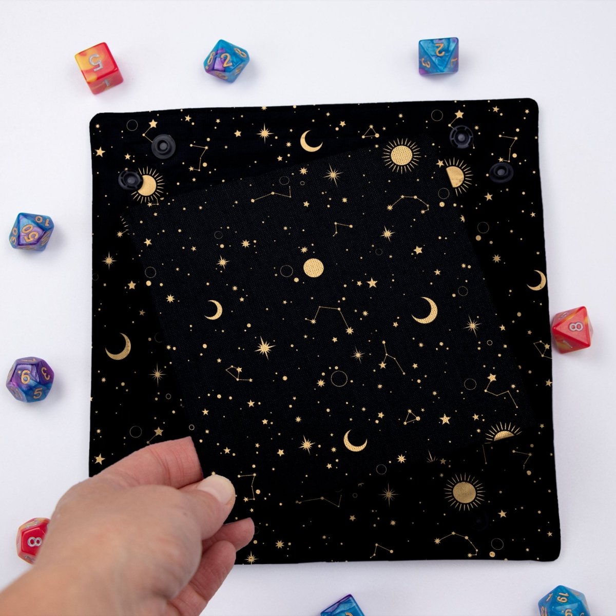 Galaxy dice tray — collapsible dice tray that sets up in seconds for dnd.