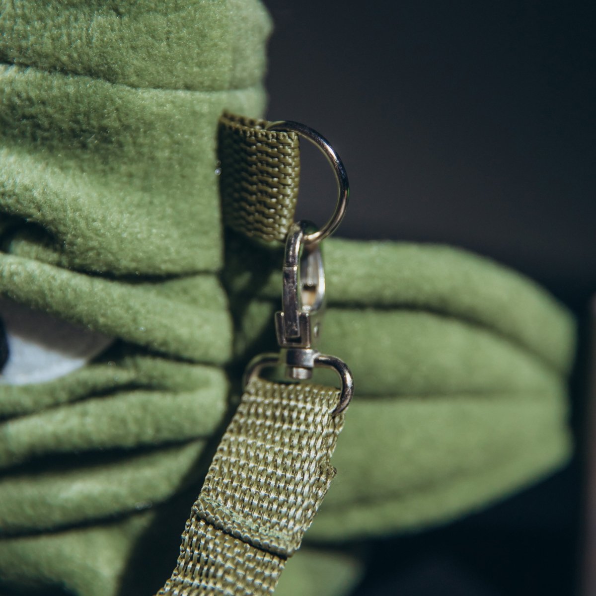 Goblin plush dice bag for DnD players — fleece ork pouch with crossbody strap.