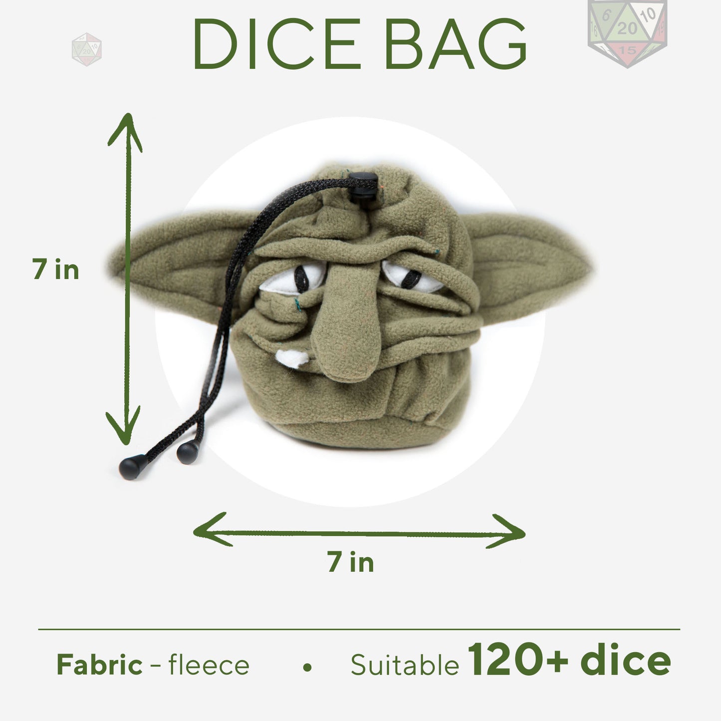 Goblin plush, Dice bag, D&D bag, DnD gift for kids