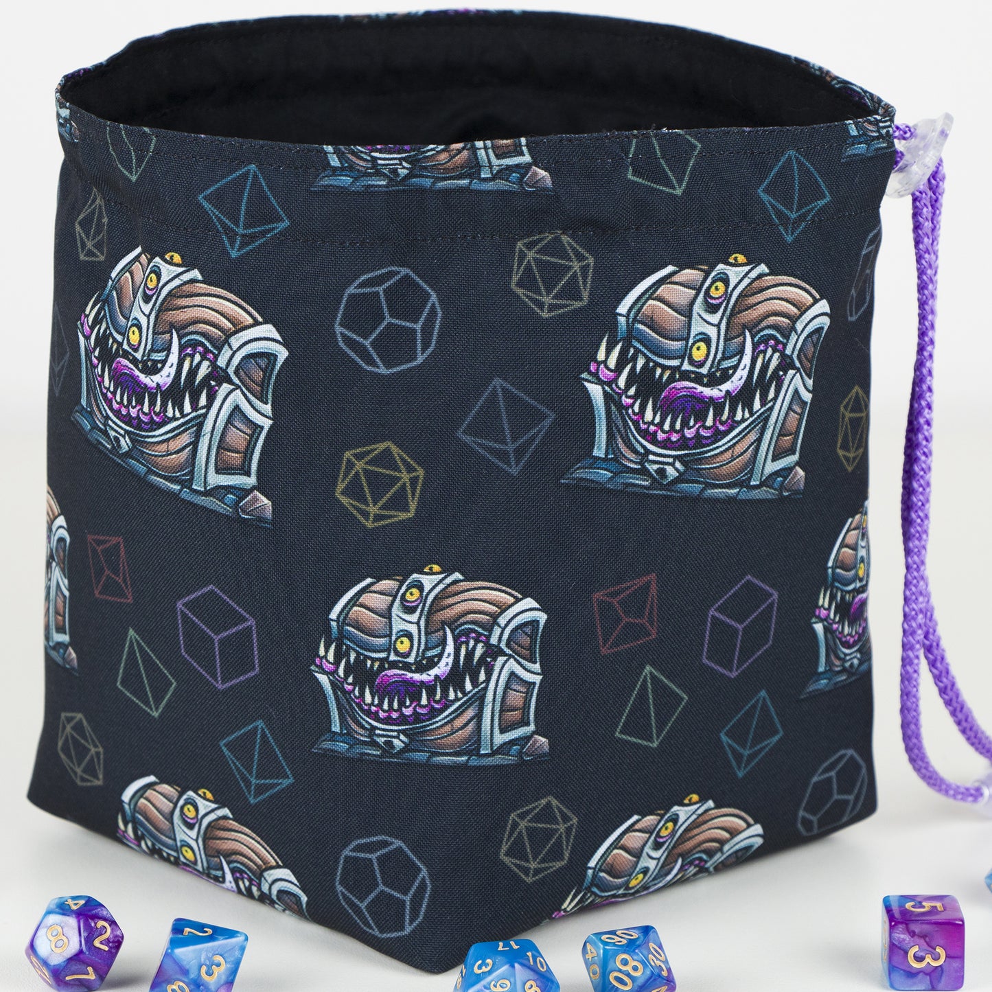 mimic pouch with felt teeth and pink tongue
