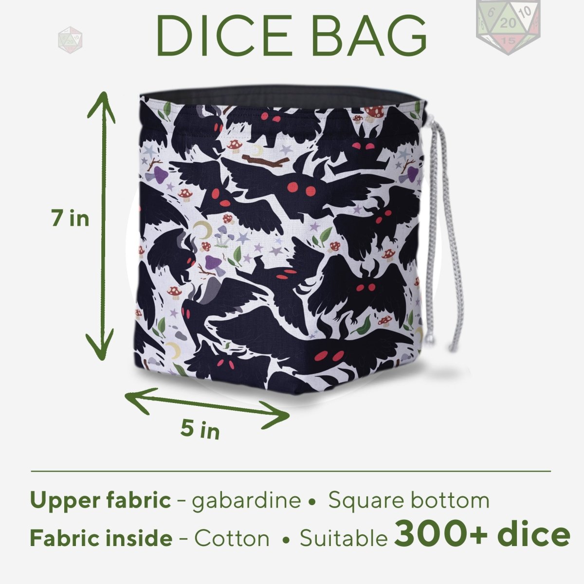 Mothman aesthetic dice bag - Game Fancy