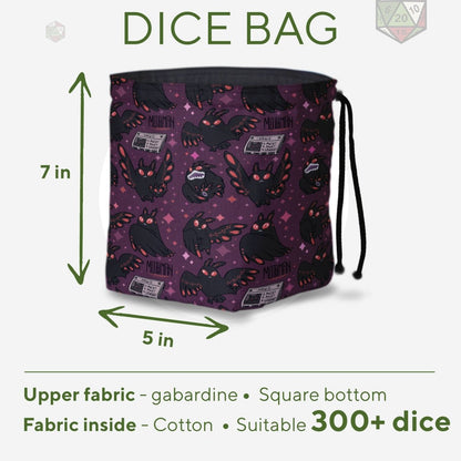 Mothman dice bag and tray set - Game Fancy