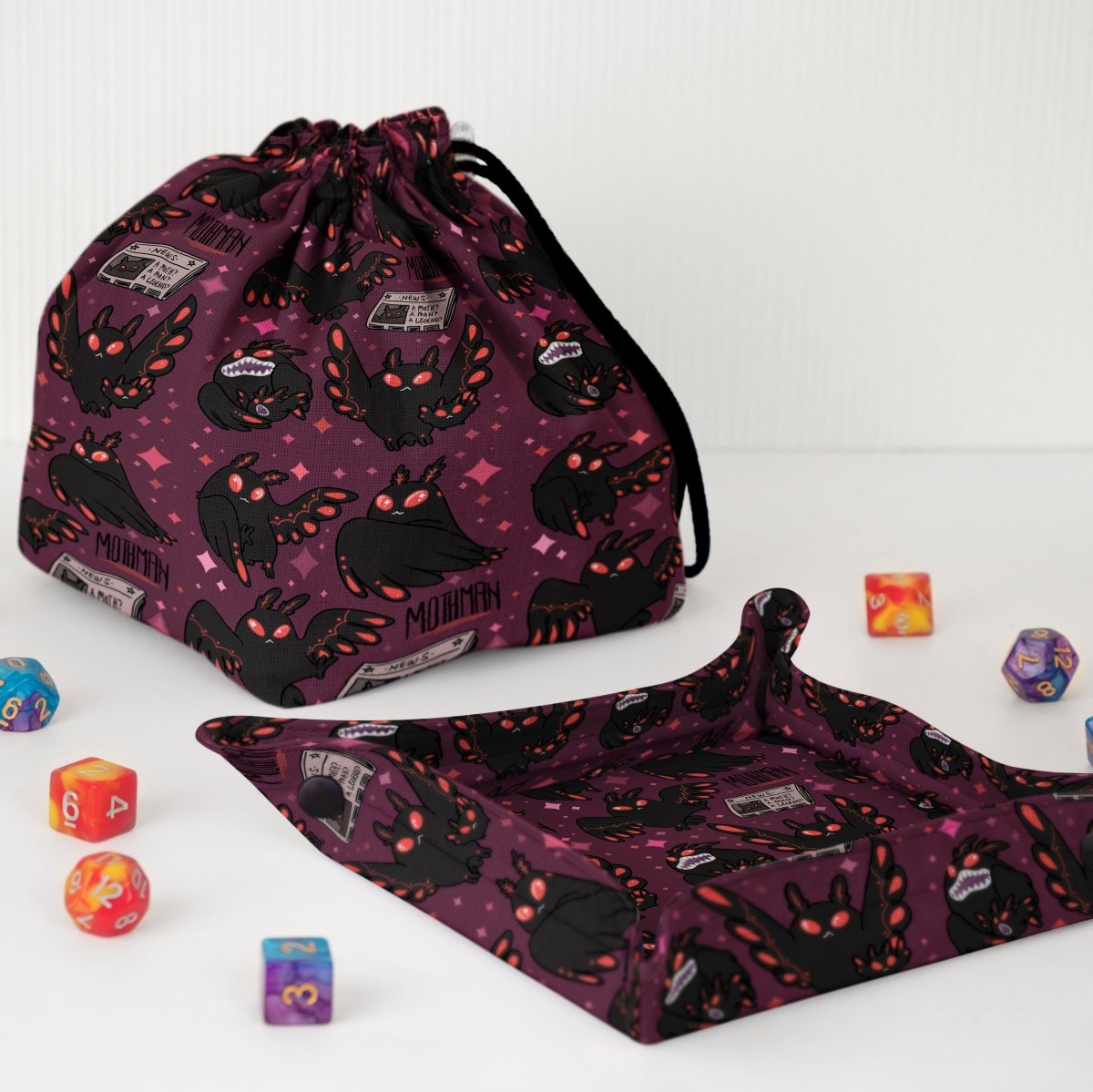 Mothman dice bag and tray set - Game Fancy