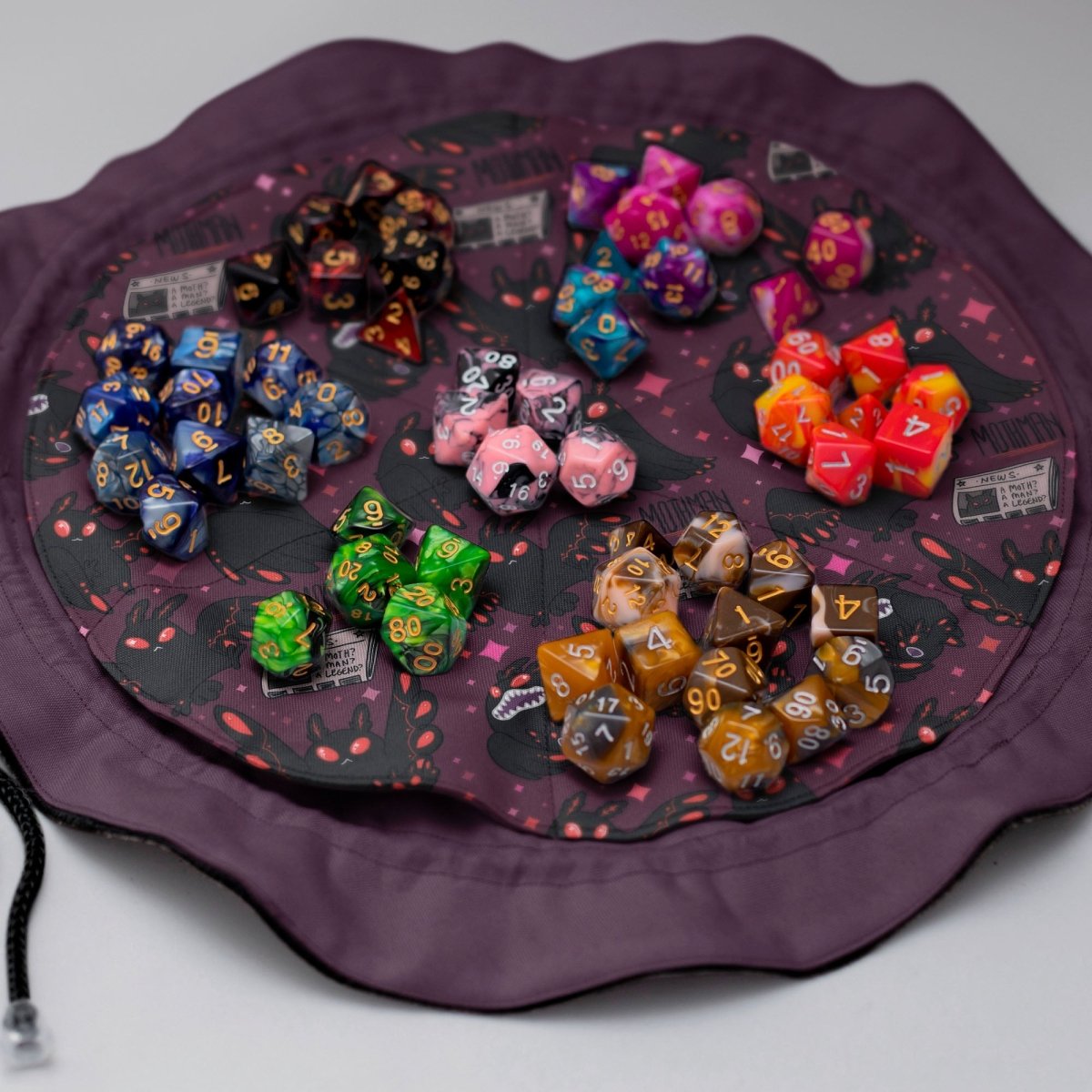Mothman dice bag with compartments - Game Fancy
