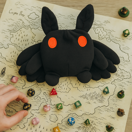 Gothic Mothman Plush dice bag, D&D dice bag, Game bag