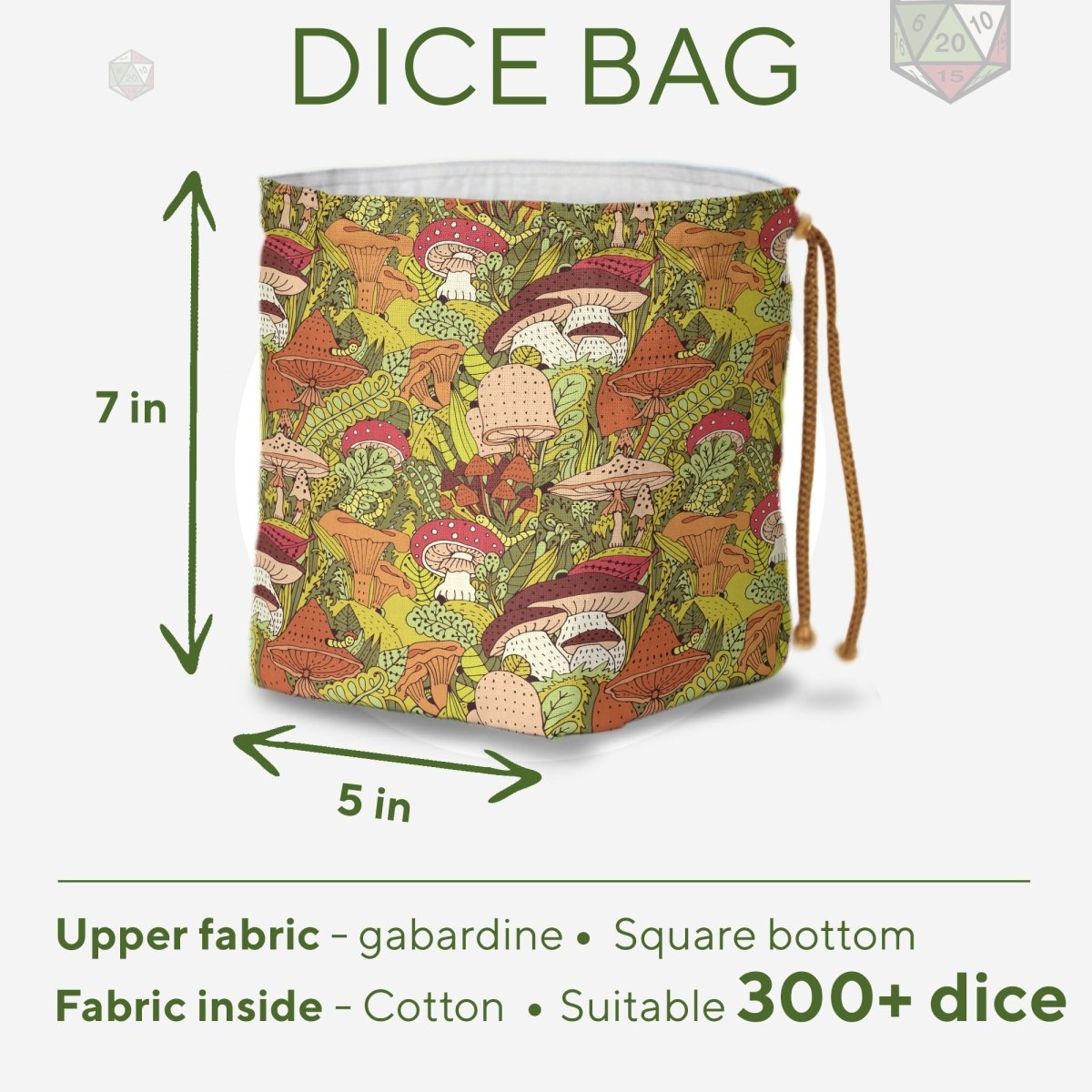 Mushroom tabletop dice set - Game Fancy