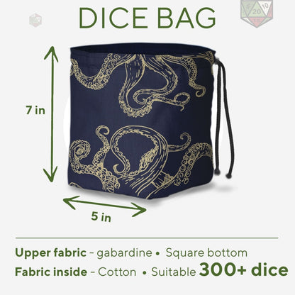 Octopus dice bag with pockets - Game Fancy