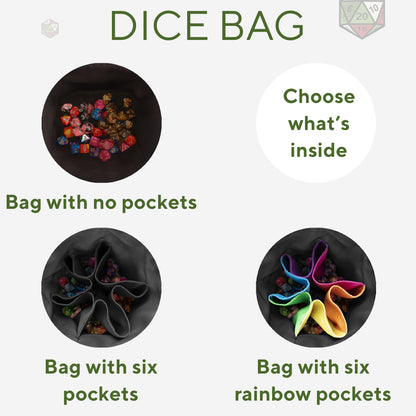 DnD dice bag for him, D20 dice bag of holding, Dnd dice bag