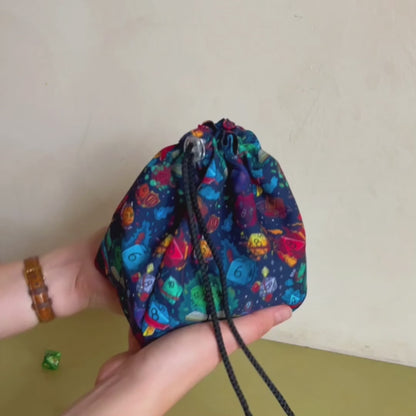 DnD dice bag for him, D20 dice bag of holding, Dnd dice bag