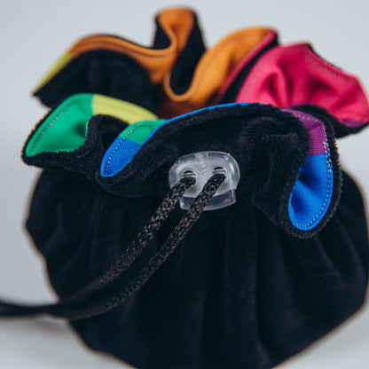 Rainbow dice bag with pockets - Game Fancy