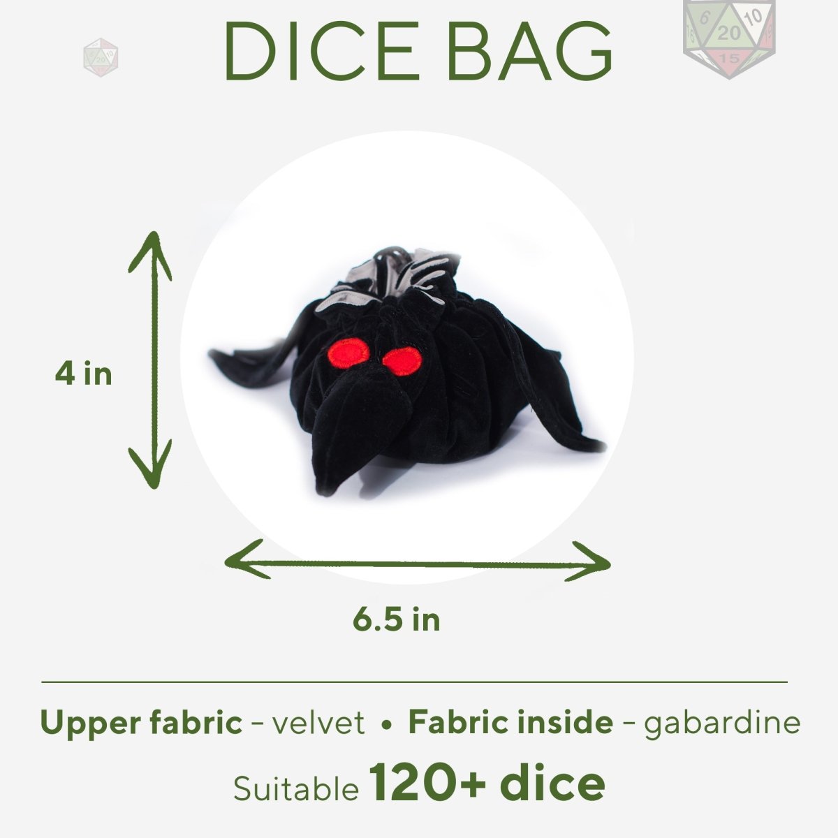 Raven dice storage bag - Game Fancy
