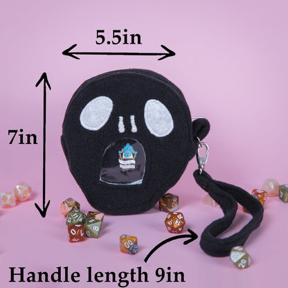 Skull ita bag — dice ita bag with a zipper closure, holds 30+ dice.
