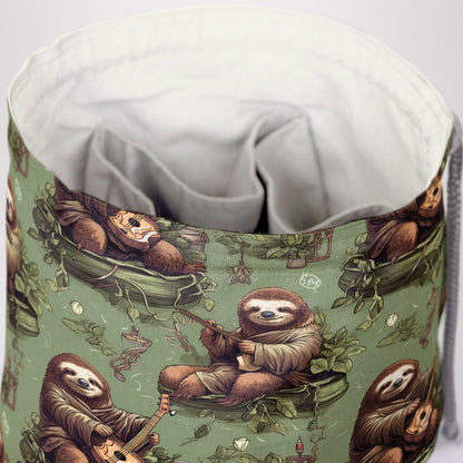 Cozy sloth dice bag — dice bag with pockets for dungeon master multiple sets.
