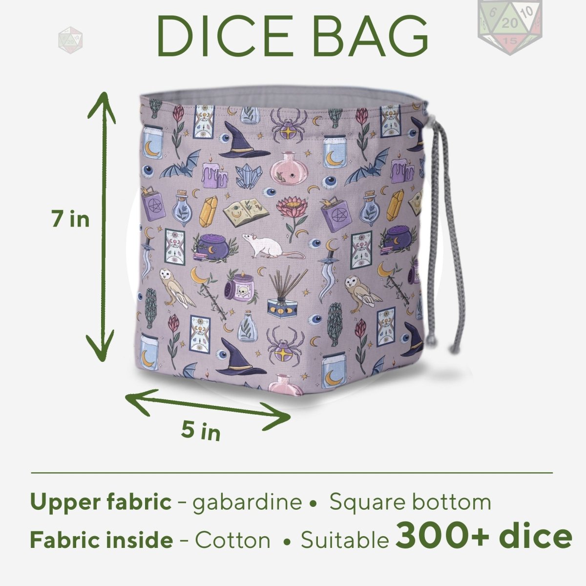 Witch dice bag and tray set - Game Fancy