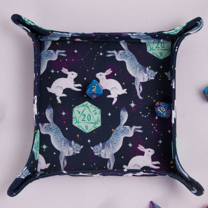 Wolf and rabbit dice bag and tray set - Game Fancy