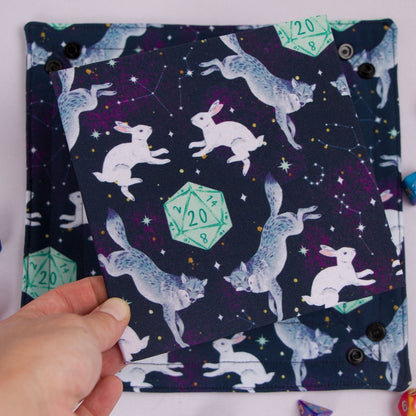 Wolf and rabbit dice bag and tray set - Game Fancy